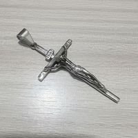 Collier pendentif croix de Jésus tendance en acier inoxydable de qualité, couleur argent/noir, sans perte de couleur, cadeaux significatifs pour femmes