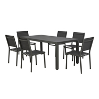 Table de salle à manger d'extérieur rectangle rétractable de luxe moderne cadre en aluminium jardin plage hôtels maison bars cours utilisation de meubles