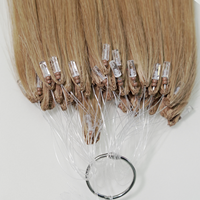 H6 Haarverlängerungen mit Nano-Ringen, 100% Echthaar, Großhandel, Unsichtbare Federn, Wellig, Russisches Jungfrauenhaar, Remy-Qualität