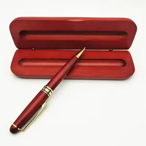 Creative Natural Mahogany Laser Engraved Signature Pen Bamboo Products Ballpoint Pen Gift Set