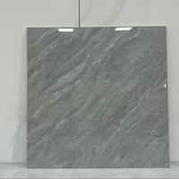 Carreaux de sol en porcelaine polie effet marbre gris foncé 60x60 cm pour salon, étanches, fabriqués à Foshan