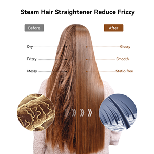 2025 NOUVEAU 360 ° Rotation de la queue Extrêmement populaire Straight Ahead Steam Hair Straightener Personnaliser les fers plats - Product Image 3