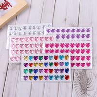 Feuilles d'autocollants en strass brillants, forme de cœur et d'étoile, pour enfants, bricolage, scrapbooking, cadeau de vacances, décoration, autocollants en cristal OEM B2B