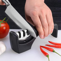 Meilleures ventes - Affûteur de couteaux manuel professionnel YuShu à 3 étapes - Écologique, multi-grains, acier inoxydable, céramique, plastique