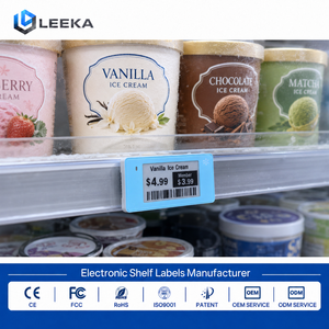 LEEKA Etichetta Elettronica Bluetooth Wireless EPD per Scaffali, Display Digitale del Prezzo, Etichette Elettroniche per Congelatori <span class=keywords><strong>di</strong></span> Gelato - Product Image 1