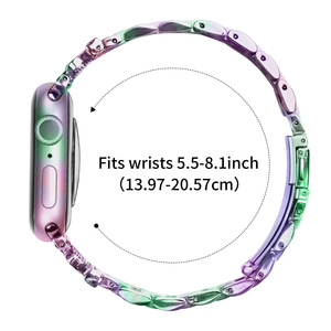 Correa de reloj de lujo con cuentas de acero inoxidable para reloj 42mm Serie 10 41/40/38/46/45/49mm IWatch <span class=keywords><strong>SE</strong></span> con hebilla plegable - Product Image 5