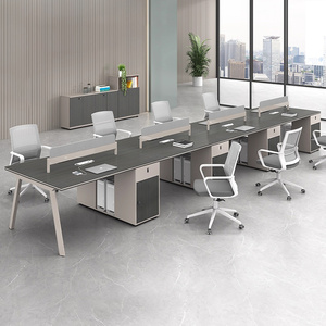 Meja kerja kantor Premium dengan kubus Modular dan meja kantor Modern untuk 8 orang meja kantor - Product Image 1