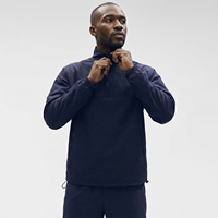 Ensemble de vêtements de sport athlétiques légers pour hommes, coupe-vent en nylon, veste à fermeture éclair 1/4 et short