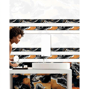 European Style HD Printed Ceramic Wall Tiles 12x18 Inch Non Slip Glossy Glazed Firebrick Design - Product Image 2