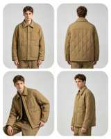 Veste matelassée rétro pour homme, hiver, boutons-pression, poches plaquées, rembourrage en coton, style Amekaji, décontractée, pour tous les jours