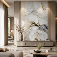 Panneau mural en PVC marbré de 2 mm d'épaisseur, haute brillance, revêtement UV, imperméable, résistant à l'humidité, plaque de pierre artificielle pour bureau, hall d'hôtel