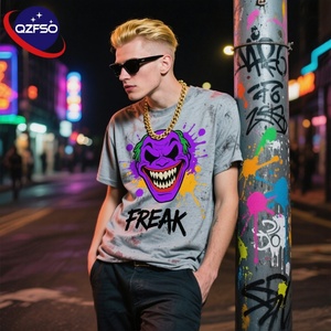 QZFSO 230gsm alta calidad 100% algodón personalizado impresión Digital camiseta de gran tamaño moda camiseta hombres gráfico Streetwear camiseta - Product Image 1