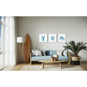 Décoration murale en toile texturée avec motif d'étoile de mer pour la décoration des cottages côtiers et une ambiance nautique - Product Image 2