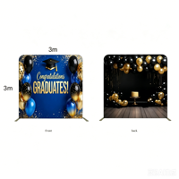 Support de toile de fond scolaire en tissu pour photomaton, avec cadre en aluminium, réutilisable, facile à assembler, impression personnalisée sur mesure, idéal pour les événements de remise de diplômes - Vente chaude