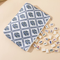 Sac de rangement multifonctionnel portable imprimé style américain pour Mahjong, blanc, rose, bleu ciel