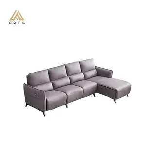 핫 세일 럭셔리 리프트 Reclining 의자 소파 Reclinable 현대 단면 7 좌석 정품 가죽 L 모양 안락 의자 소파 세트