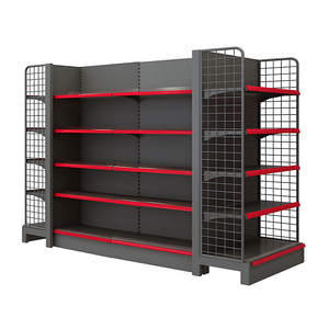 Scaffale Bifacciale Bianco per Supermercato, Robusto Espositore in Rete Metallica per Negozi di Alimentari e Convenience Store, Utilizzo in Garage - Product Image 1