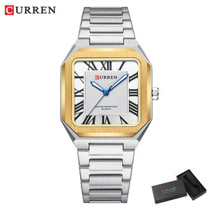 Reloj Curren 8482 para Hombre, Marca de Moda, Cuarzo, Deportivo, Cuadrado, Acero Inoxidable, Resistente al Agua, de Lujo, con Caja - Product Image 1