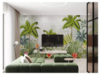 Nordique 3d 8d verdure tropicale art revêtement mural salon TV mur fond papier peint canapé mur tissu