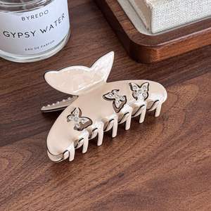 مشابك شعر أنيقة من الأسيتات بتصميم فراشة مزينة بالأحجار الكريمة للفتيات من YJL - Product Image 5