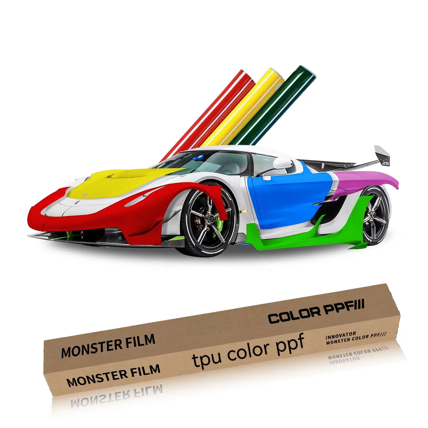 Pabrik film Monster langsung transparan tpu 8mil 5*50 kaki warna ppf untuk mobil