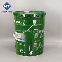 Seau en acier vide de 5 gallons homologué ONU avec bec verseur Rieke et couvercle à anse, imprimé sur mesure pour l'emballage d'huile moteur, de peinture, d'adhésif et d'encre