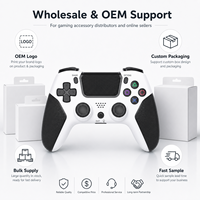 Manette de jeu sans fil PS4 multifonction avec barre lumineuse, double vibration moteur, gyroscope six axes – Manette de jeu en gros pour console