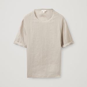 Camiseta de Lino con Logotipo Gráfico Personalizado de Alta Calidad, Camiseta Extra Grande 100% Algodón Grueso para Hombre - Product Image 2