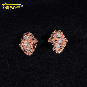 Boucles <span class=keywords><strong>d</strong></span>'oreilles Hip Hop pour hommes à prix abordable, prêtes à être expédiées, testées au <span class=keywords><strong>diamant</strong></span>, en argent 925 plaqué or, avec diamants Moissanite VVS - Product Image 5