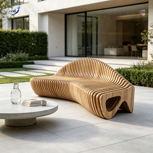 Modern Solid Wood Durable Comfortable Waiting Chair Curved <b>Bench</b> Wooden Seating for Hospital Hotel Mall Office - Product Image 5