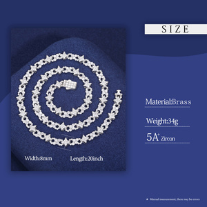 8mm scintillante CZ catena Tennis diamante Hip Hop gioielli anallergico ottone ghiacciato 5A zircone infinitamente <span class=keywords><strong>collana</strong></span> per regalo di festa - Product Image 6