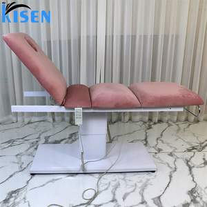 Table de massage électrique Kisen en cuir noir pour salon de beauté, soins esthétiques, spa médical et cosmétiques - Product Image 2