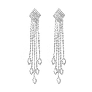 Pendientes de Araña Estilo Europeo Americano, Nueva Moda, Exagerados, Completamente de Cristal y Aleación con Pedrería, para Mujer, Vestido Elegante - Product Image 3
