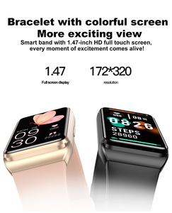 Bracelet intelligent H68 avec surveillance de la fréquence cardiaque et de l'oxygène dans le sang, montre de sport multifonction étanche pour l'extérieur - Product Image 2