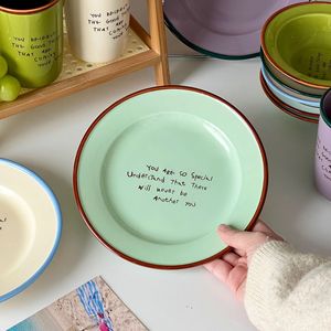 Lelyi minimalista Ins plato de cerámica británico ecológico desayuno casero y plato de postre occidental - Product Image 4