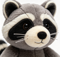 Boneka Raccoon Plush Lembut Custom Pabrik OEM ODM, Boneka Hewan Raccoon Isi Dakron, Logo Sesuai Pesanan