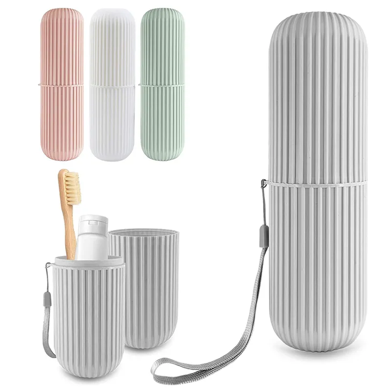 Travel Toothbrush Holder Container Toothpaste Organizer Portable Cup Case for Traveling Camping Business Trip School