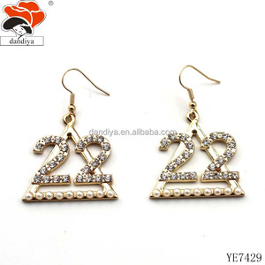 Tùy chỉnh Alpha Zeta đồng bằng bông tai rhinestone Hy Lạp sorority & Tình Huynh Đệ sản phẩm Kẽm hợp kim đinh tán - Product Image 2