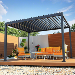Luxury Aluminium Frame Waterproof Louver Roof Electric Louvered <strong>Gazebo</strong> Garden Bioclimatic Outdoor Aluminium Pergola - Product Image 4