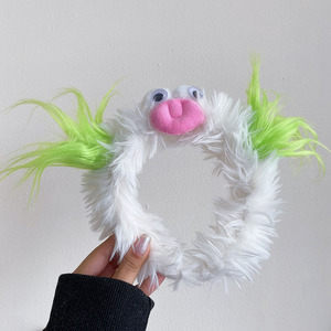Jolie mode petits monstres avec couleur cheveux cerceau peluche poupée pour femmes large bord bandeau avec pince à cheveux accessoires de cheveux - Product Image 6