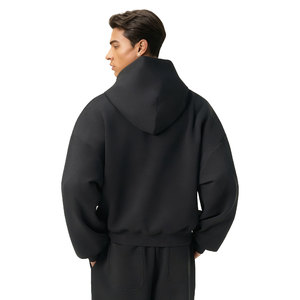 Sweat-shirt à capuche surdimensionné ample de forme carrée personnalisable en gros, poids lourd 450GSM, de haute qualité, coupe courte - Product Image 1