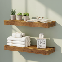 Étagères murales flottantes QEEIG robustes et peu encombrantes pour salle de bain, toilettes, décoration intérieure, présentoir, petites, 16 pouces, lot de 2