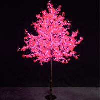 Vente chaude usine : Décoration paysagère extérieure pour jardin, mariage, Noël – Feuilles artificielles roses de 3 m, éclairées par LED, indice IP65