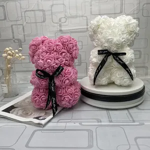 CustomPlushMaker Com Toyseei กล่องของขวัญวันวาเลนไทน์ ดอกกุหลาบอาบน้ำประดิษฐ์สำหรับผู้หญิง ตุ๊กตาหมีสีแดง - Product Image 5