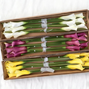 Fiori Artificiali Calla Lily in PU Bianchi e Viola di Alta Qualità, Fatti a Mano, per Decorazioni Matrimoniali, Casa, Soggiorno e Feste - Product Image 6