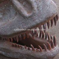 Réplique de crâne de dinosaure grandeur nature faite à la main pour musée de dinosaures ou exposition de fossile de tête de Yangchuanosaurus en fibre de verre
