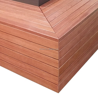 Ensemble de meubles de jardin en acier et bois, banc et pot de fleurs extérieur moderne, durable et écologique, 2 places, pour cour et parc