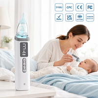 Aspirateur nasal pour bébé, nettoyeur de nez, extracteur de mucus avec aspiration de type pompe et embout en silicone lavable, kit de soin