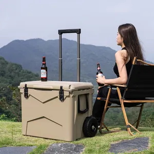 KUER camping esky plástico cerveza rotomoldeado caja de hielo caja nevera con asa al aire libre para bebidas comida pesca