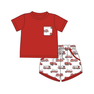 Conjunto de ropa personalizado BSSO2007 para bebé, diseño de pez azul cielo, conjunto de verano al por mayor, conjunto de manga corta - Product Image 5